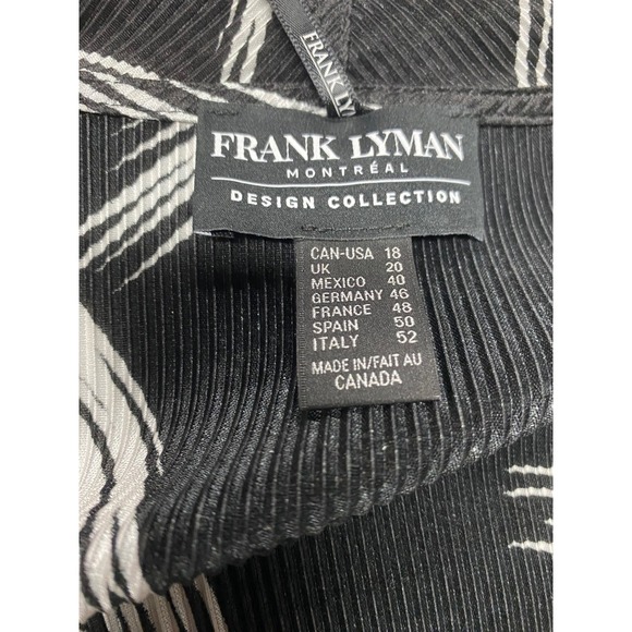 Frank Lyman Black White Abstract Pleated Kimono Cardigan Jacket Women Size 18 - Picture 6 of 7